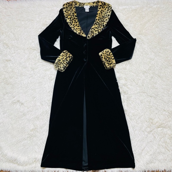 Y2K Charlotte Russe Faux Fur Trim Velvet Jacket Duster - Picture 10 of 10